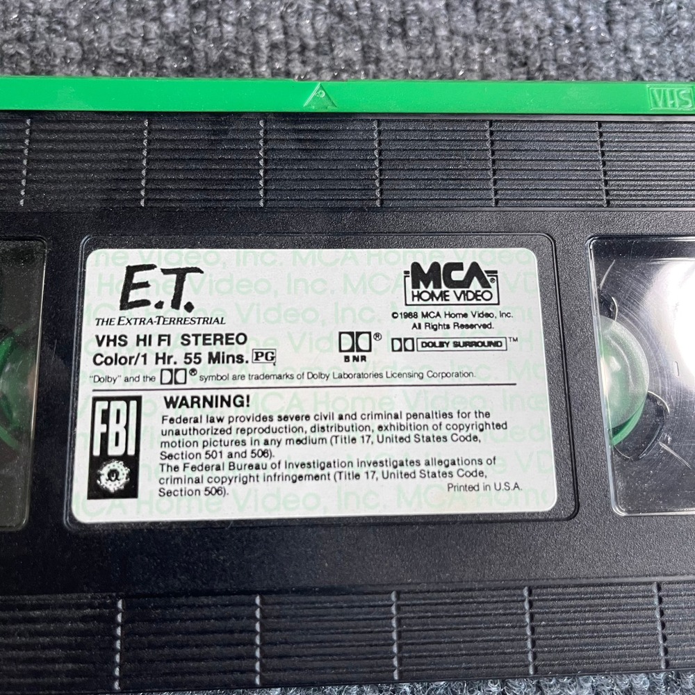 ET The Extra Terrestrial VHS 1988 MCA Home Video Green Flap 77012 Spielberg - Picture 7 of 9